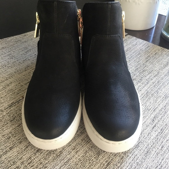 Keneth Cole sneakers women size 5 Kiera nubuck leather High top double z… - Picture 6 of 8